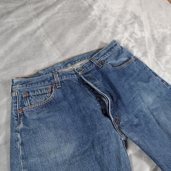 Vintage Levis 501 Straight Fit Jeans Mens 36x30 (Fits 34x30) Faded Made In USA - Picture 9 of 16